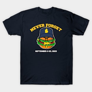 Michigan Cheeseburger Never Forget 2023 // Funny Football Cheeseburger T-Shirt